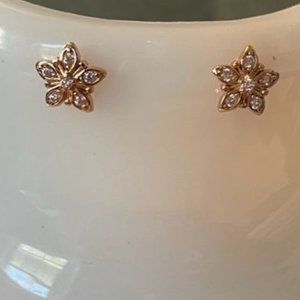 ** 2/$25 NEW 925 STERLING SILVER SAKURA PINK FLOWER EXQUISITE STUD EARRINGS